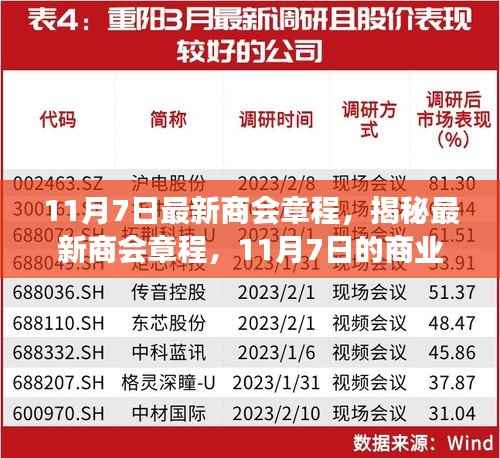 揭秘最新商会章程,商业变革引领者于11月7日重磅发布