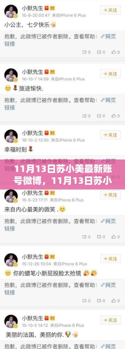 11月13日苏小美最新账号微博详解与评测