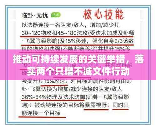 推动可持续发展的关键举措,落实两个只增不减文件行动