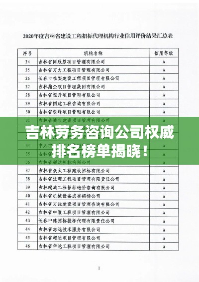 吉林劳务咨询公司权威排名榜单揭晓！